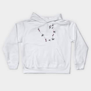 Serpens (The Serpent) Constellation Roses and Hearts Doodle Kids Hoodie